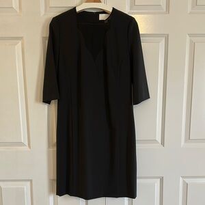 Hugo Boss Elegant Black Dress with Half Sleeves